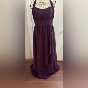 Alfred Angelo Purple Grape Chiffon Bridesmaid Formal Dress Gown Sz 10